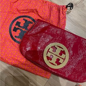 Red patent leather Tory Burch Clutch